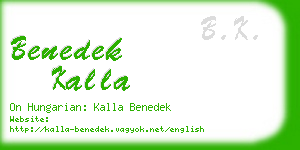 benedek kalla business card